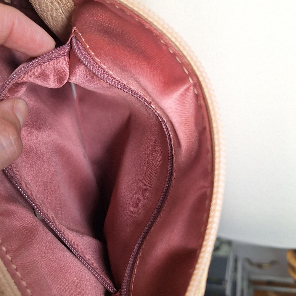 Coccinelle Shoulder Bag Purse Metallic Rose Gold Genuine Leather Boho Coquette - Picture 7 of 10